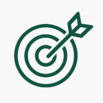 A green target with an arrow hitting the bullseye.